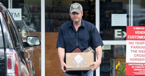Blake Shelton seen stopping by a liquor store in Los Angeles