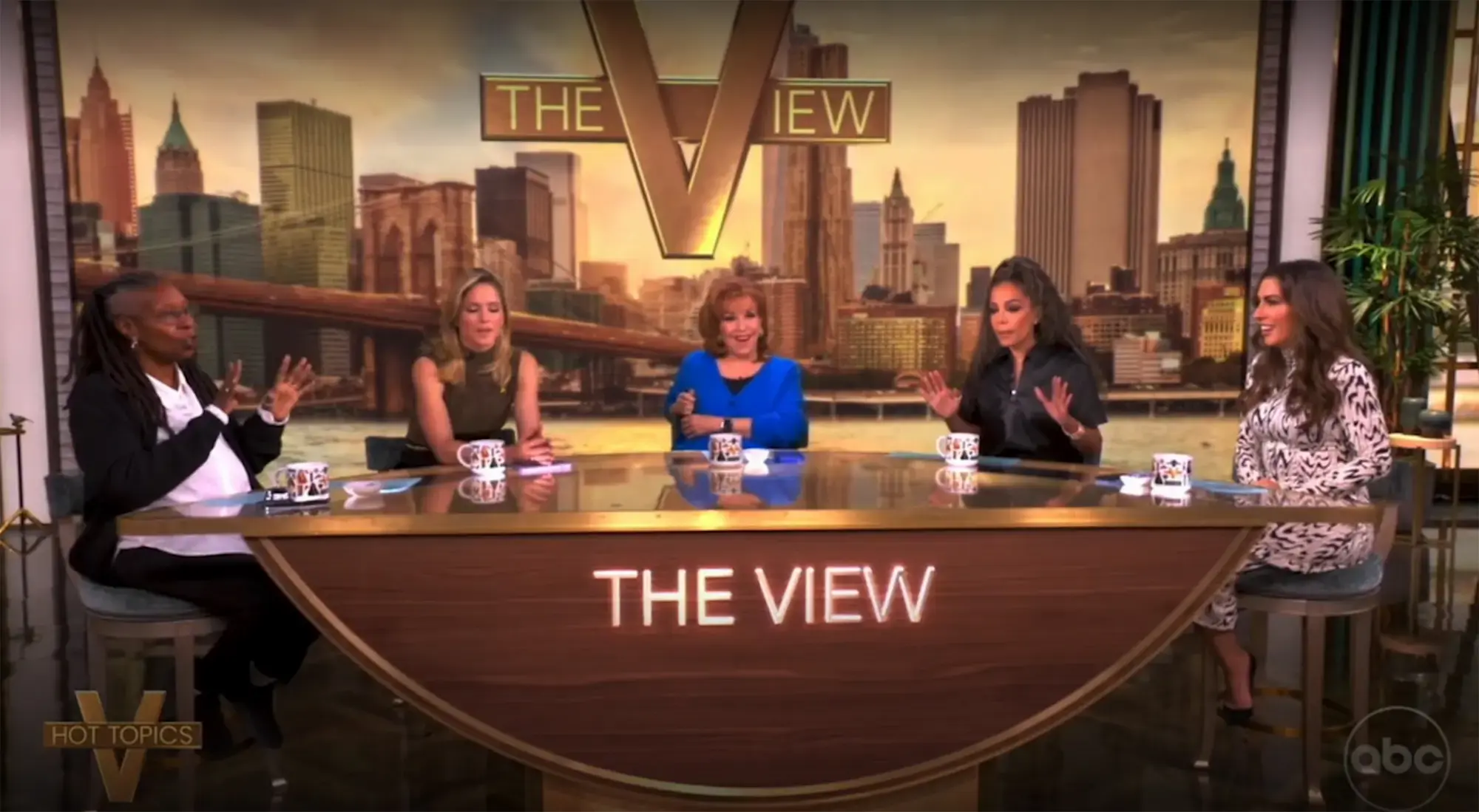 the view gets heated whoopi goldberg scolds alyssa farah griffin and sunny hostin during intense debate abc