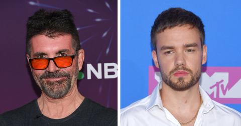 split photo of simon cowell and liam payne