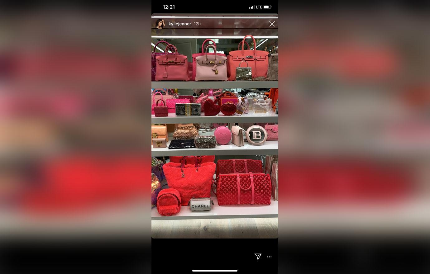 Kylie Jenner Gives A Tour Of Her Massive Luxe Handbag Collection