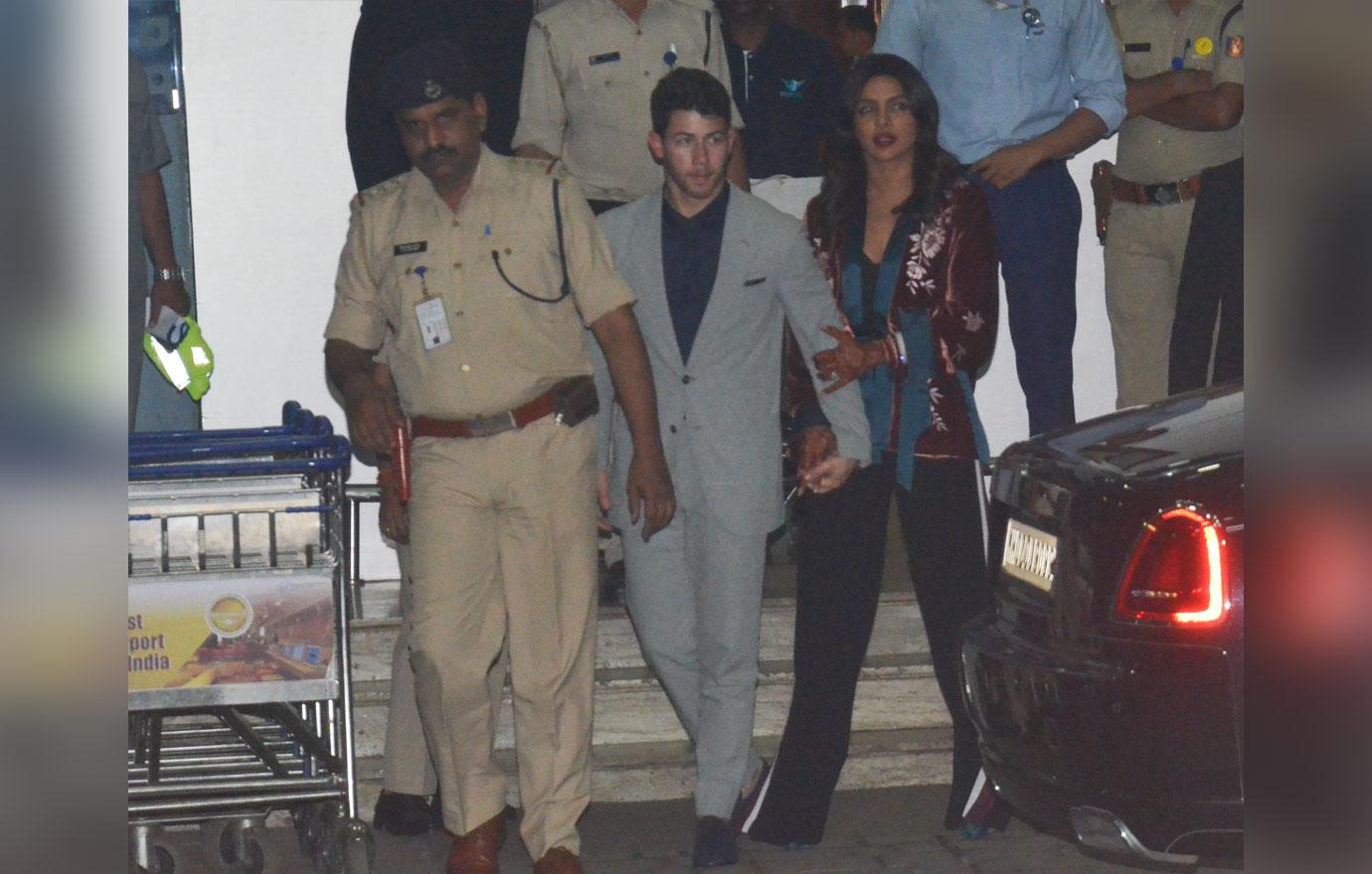 Priyanka Chopra and Nick Jonas seen arriving back in Mumbai after a few days in Delhi