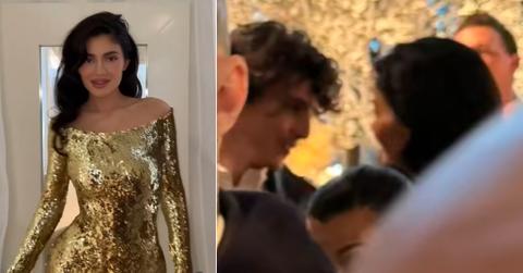 timothee chalamet girlfriend kylie jenner kardashian christmas party