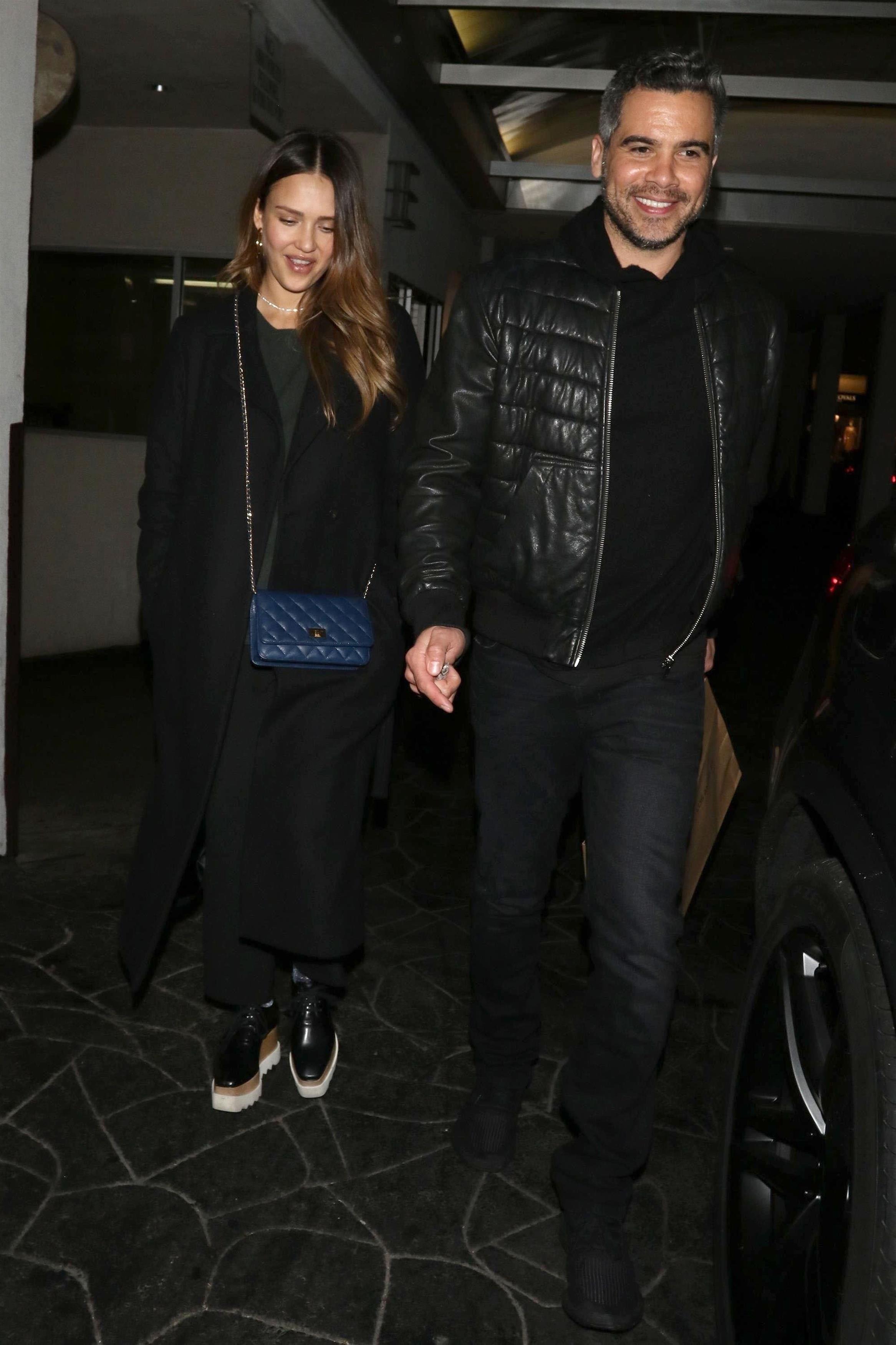 Jessica Alba and Cash Warren out for dinner at E. Baldi