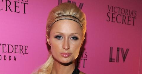 Paris Hilton Wearing Black Outfit With Black Headband