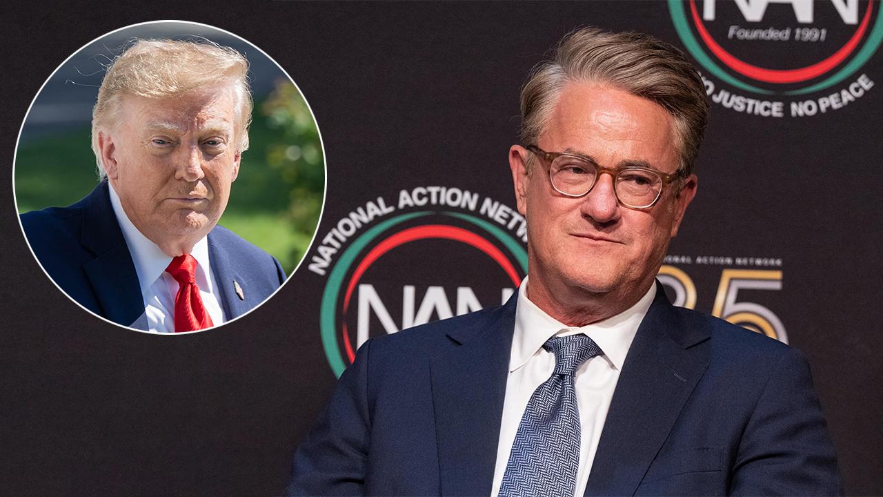 Image of Joe Scarborough and his 'Morning Joe' panel reacted to Donald Trump's eyebrow-raising rally gesture.