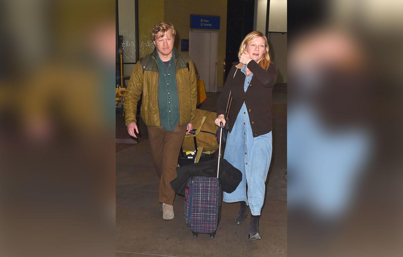 *EXCLUSIVE* Kirsten Dunst and Jesse Plemons touch down at LAX