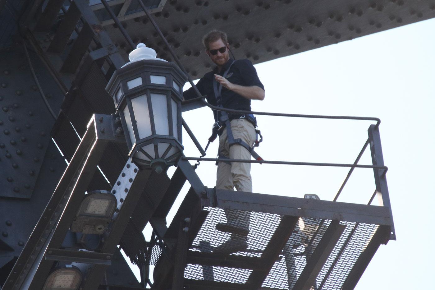 Prince Harry climbs Sydney Harbour Bridge &#8211; cropped photos