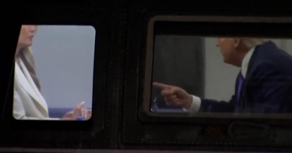 Image of Donald and Melania Trump seemingly had an intense conversation onboard Marine One.