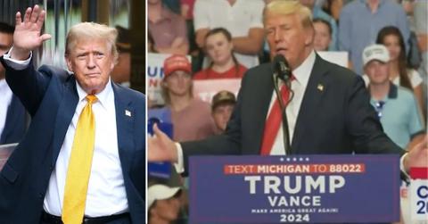 Composite photo of Donald Trump.