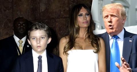 Barron Trump with Melania Trump; Donald Trump