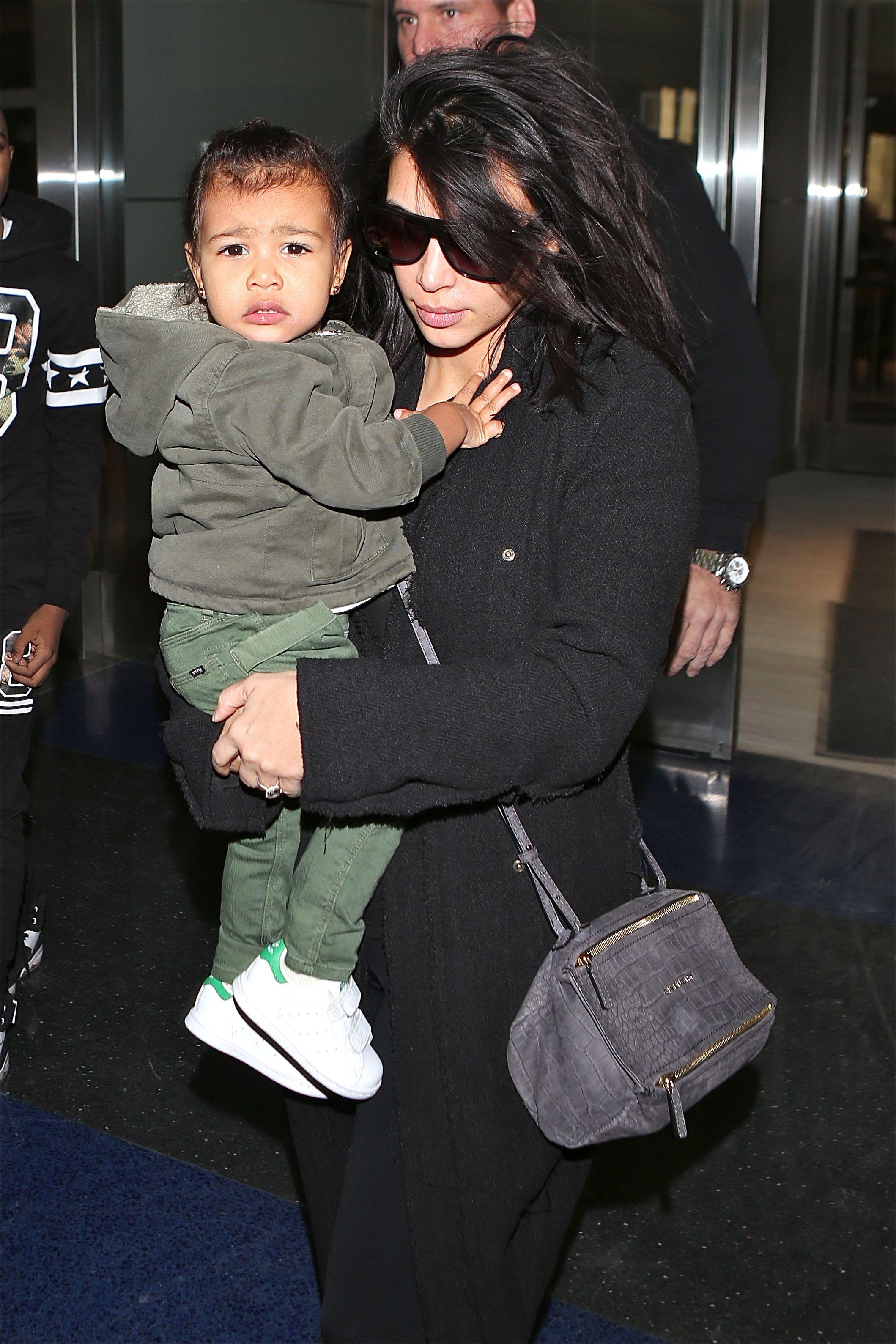 Kim Kardashian, Kanye West and North West leave cold New York