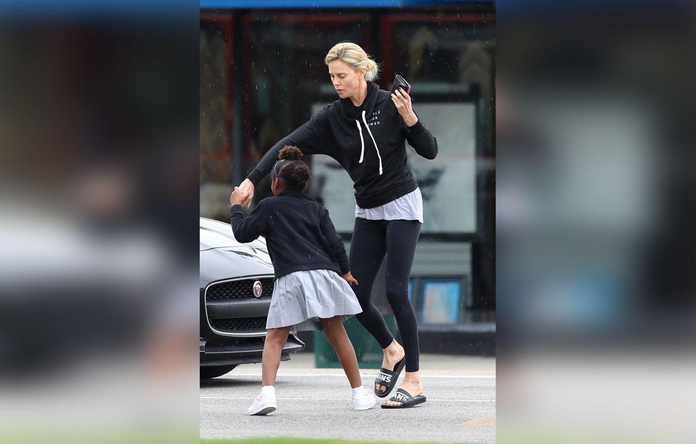 *EXCLUSIVE* Charlize Theron enjoys a Menchie&#8217;s frozen yogurt with son Jackson