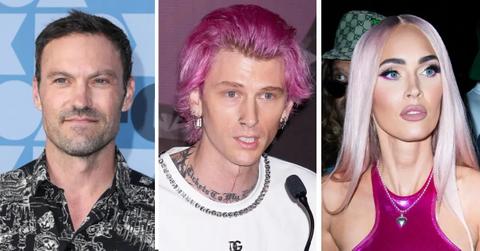 Composite photo of Brian Austin Green, Machine Gun Kelly and Megan Fox