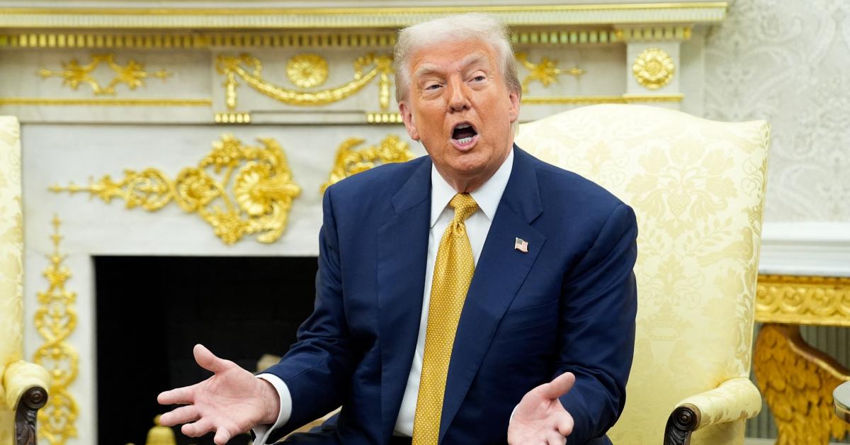 Image of Donald Trump met with U.K. Prime Minister Keir Starmer at his golf club in Turnberry, Scotland.
