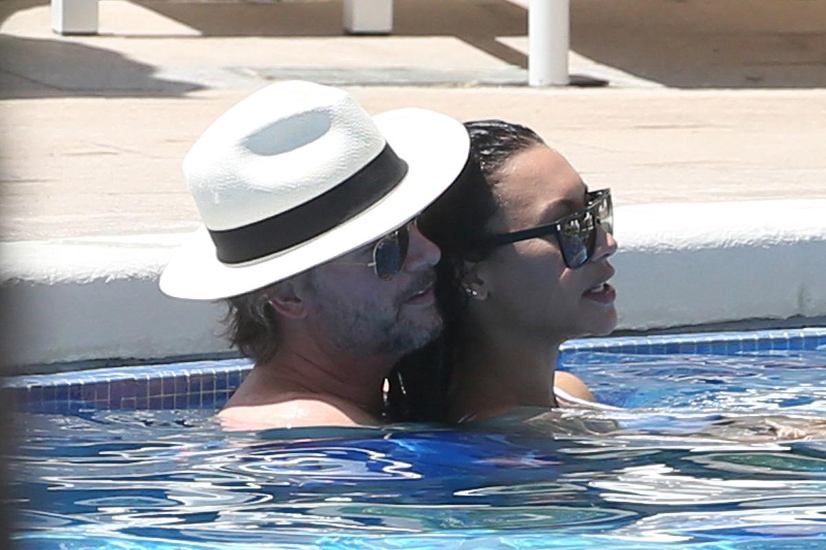 Exclusive&#8230; David Spade &amp; Naya Rivera Get Close And Personal In The Pool.***NO USE W/O PRIOR AGREEMENT &#8211; CALL FOR PRICING***