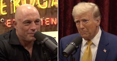 Composite photo of Joe Rogan and Donald Trump.