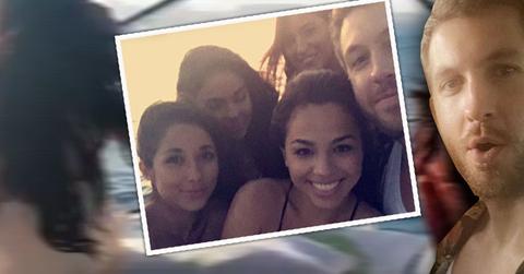 calvin harris parties sexy women yacht