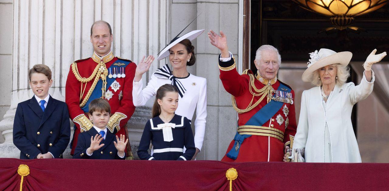 king charles seemed distracted trooping the colour queen camilla stoic