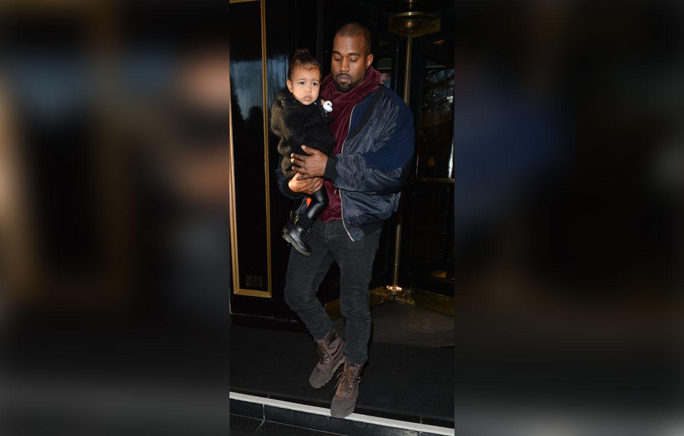 Kanye West And Kris Jenner With Baby North In London