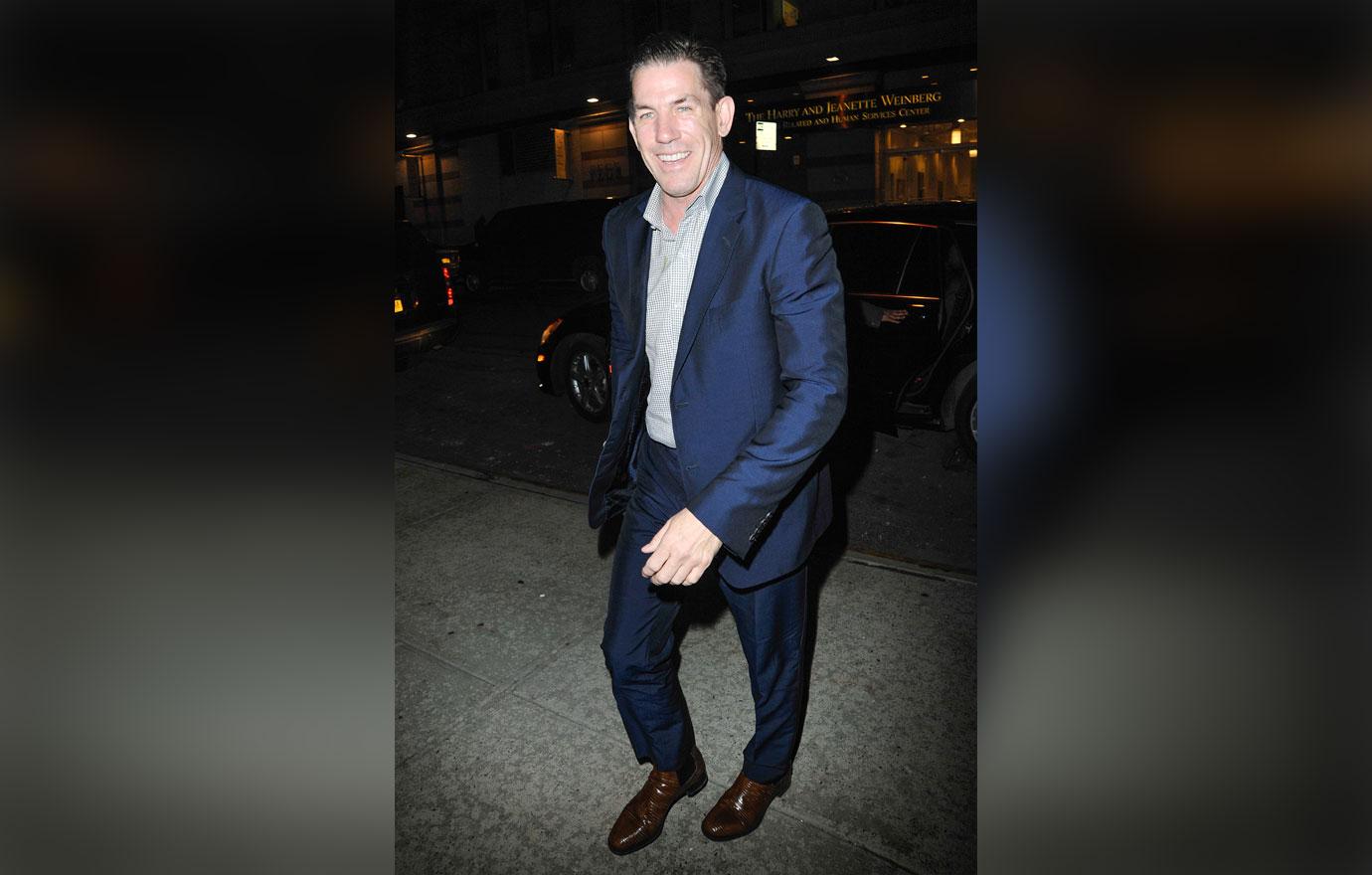 Thomas Ravenel Arriving In A Navy Blue Suit