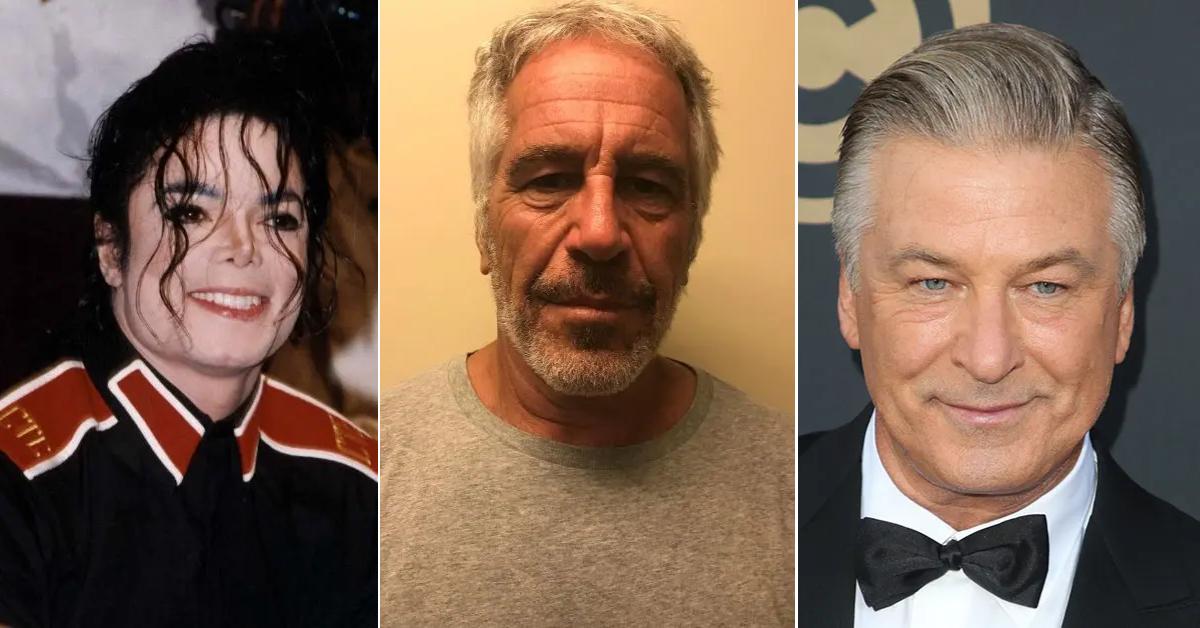 Photos of Michael Jackson, Jeffrey Epstein and Alec Baldwin.