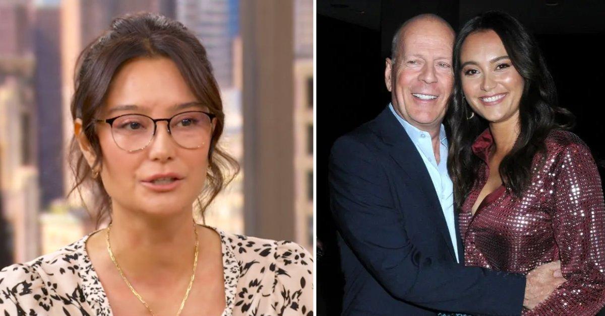 Photo of Emma Hemming on 'Good Morning America' and a photo of Emma Heming with Bruce Willis