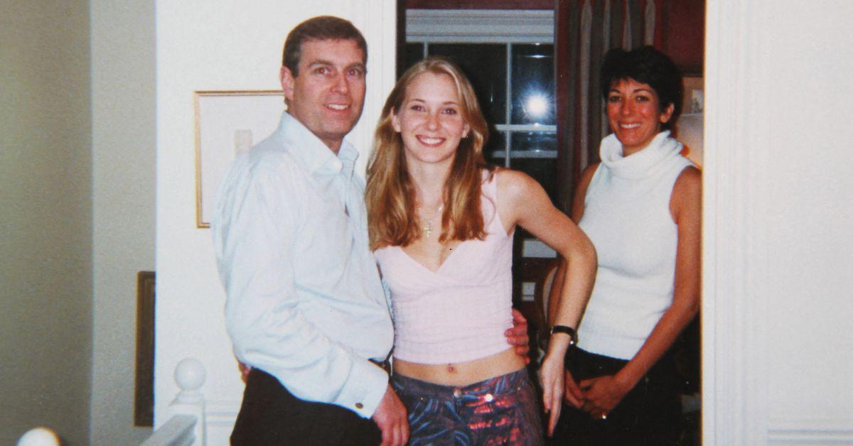 image of The infamous photo of Ghislaine Maxwell, Andrew and Virginia Giuffre hanging out in the early 2000s.
