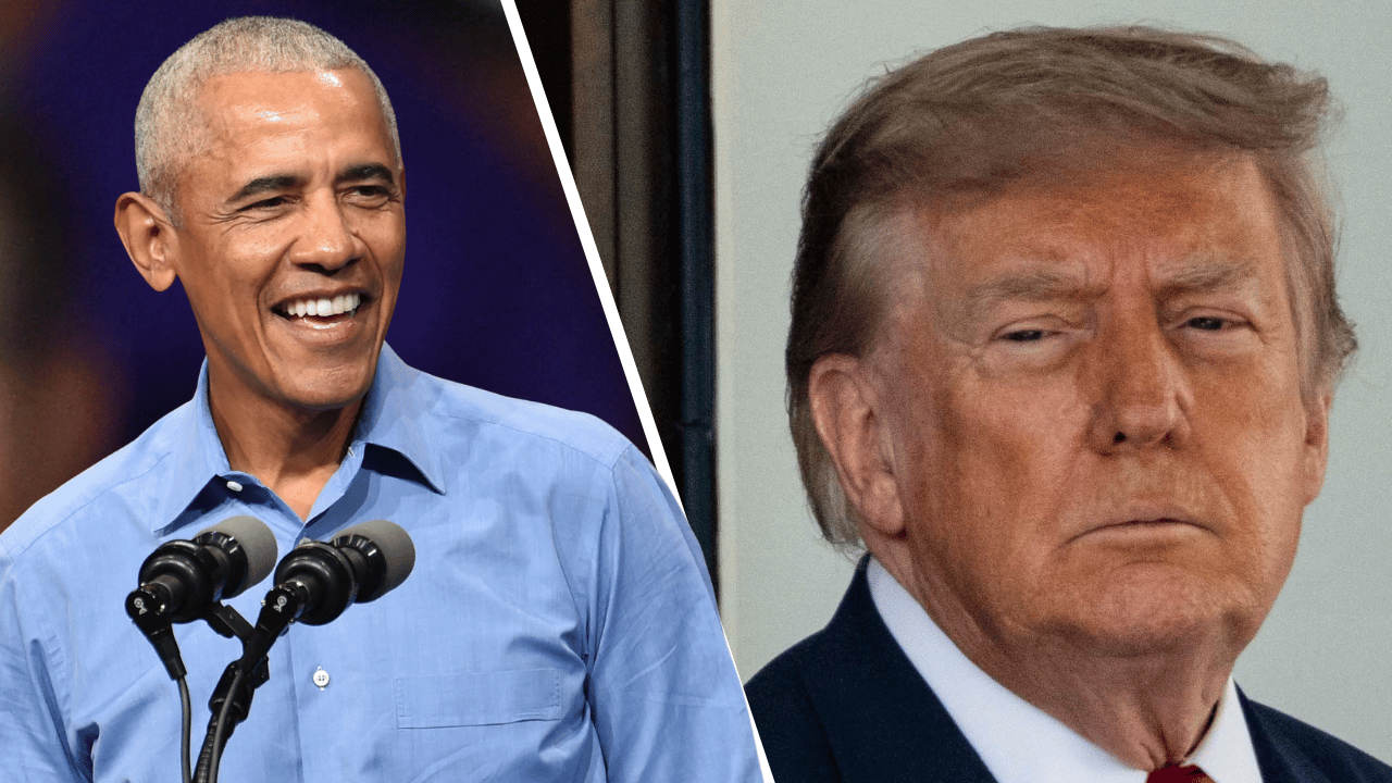 Photo of Barack Obama and Donald Trump.