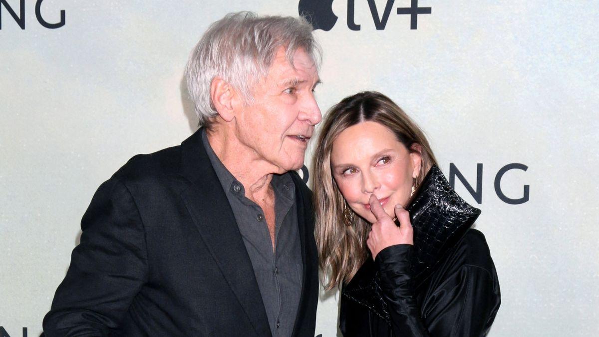 image of Harrison Ford has been married three times. 