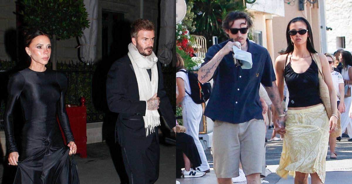 Composite Photos of Brooklyn Beckham, Victoria Beckham, David Beckham and Nicola Peltz