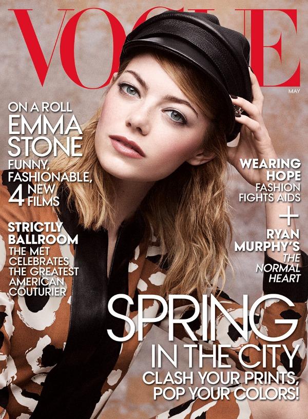 Emma Stone on the cover of May 2014 issue of Vogue