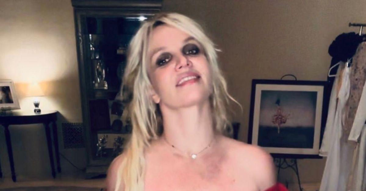 Britney Spears shares new close-up photo of her boobs spilling out of bra  and threatens to 'pop' them 'like a balloon