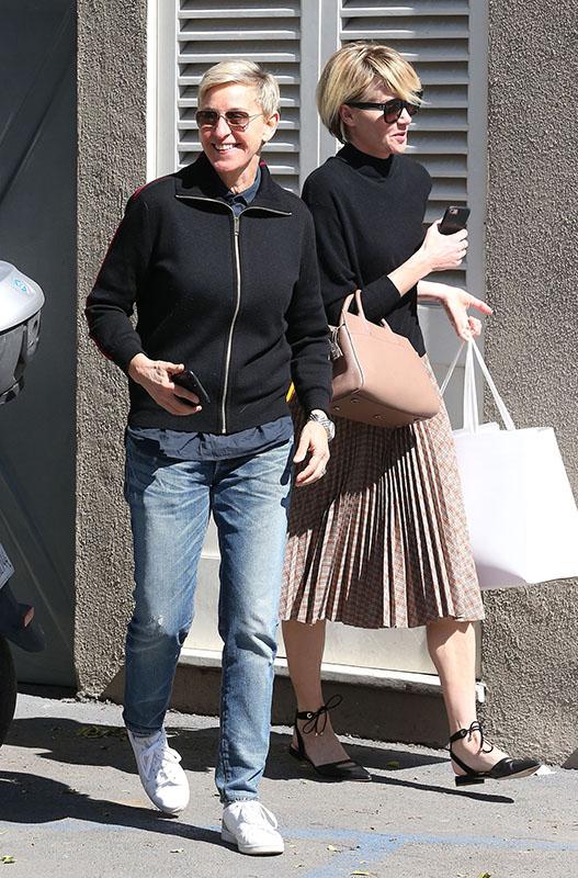 Ellen DeGeneres &amp; Portia De Rossi Out In West Hollywood