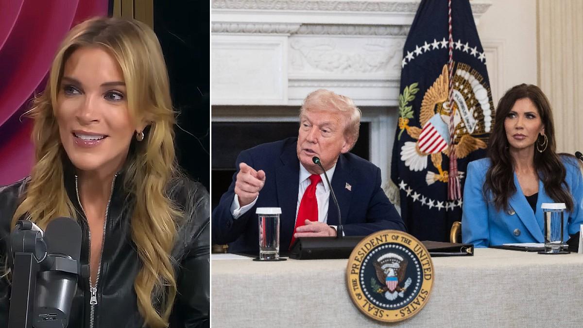 split of Megyn Kelly, Donald Trump & Kristi Noem.