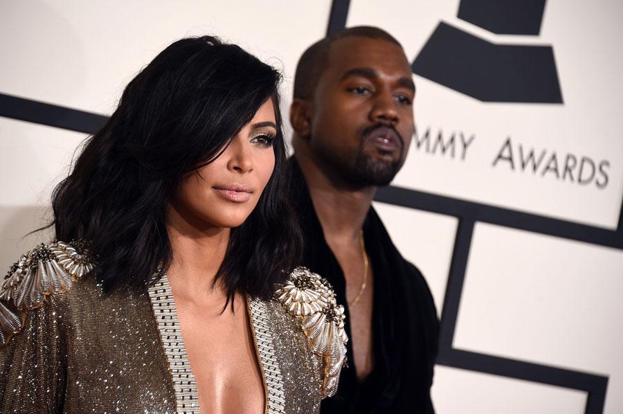 Kim kardashian kanye west 2015 grammy arrivals 05