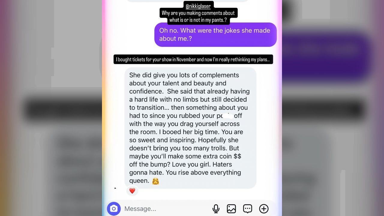 Photo of A fan told Adams-Wheatley about the joke.