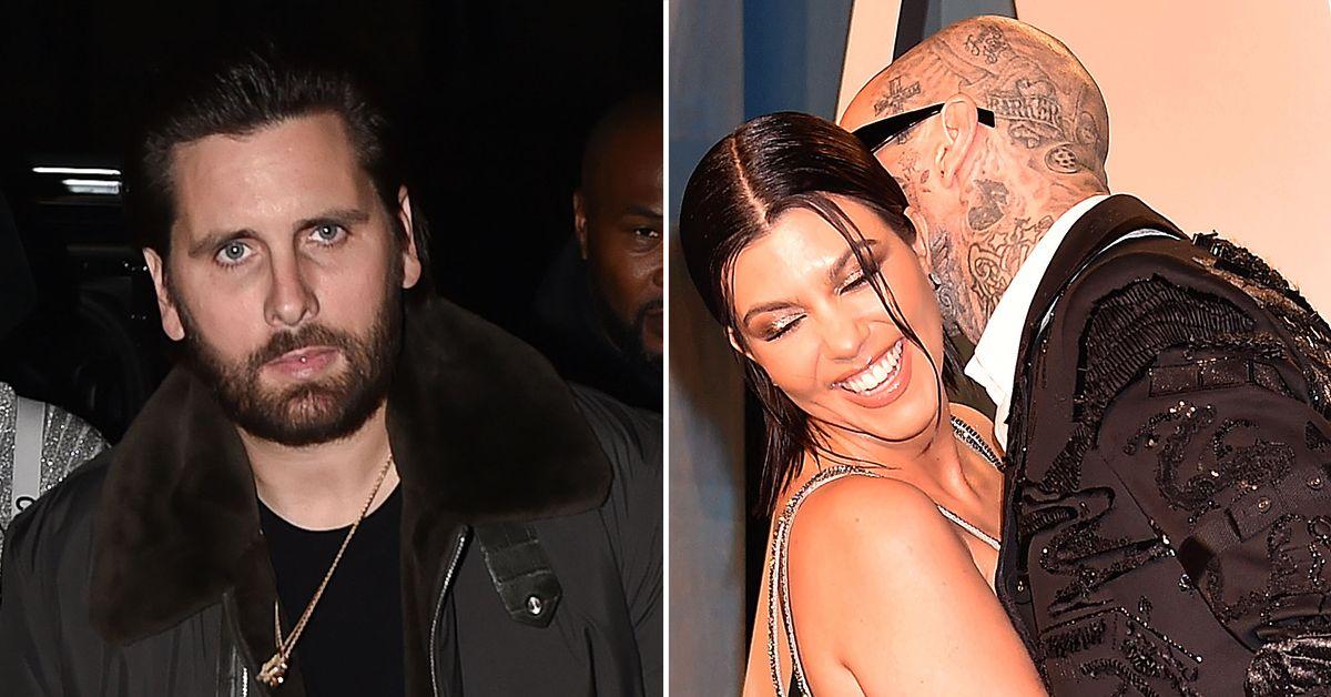 Kourtney Kardashian and ex Scott Disick emerge from the same house