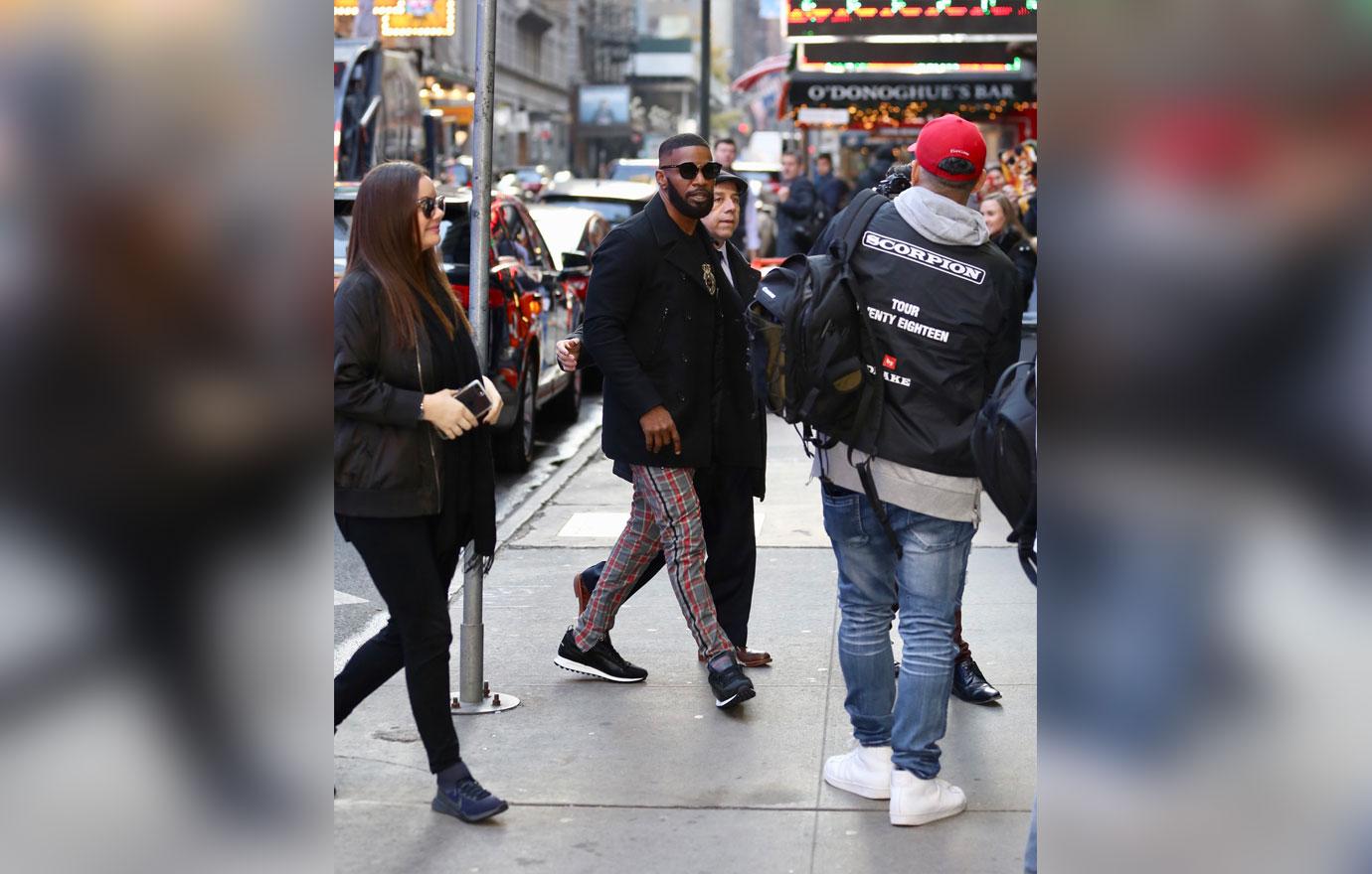 Jamie Foxx is seen arriving at Good Morning America.