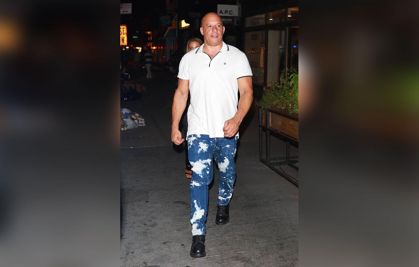 Vin Diesel is all smile during a dinner outing in NYC