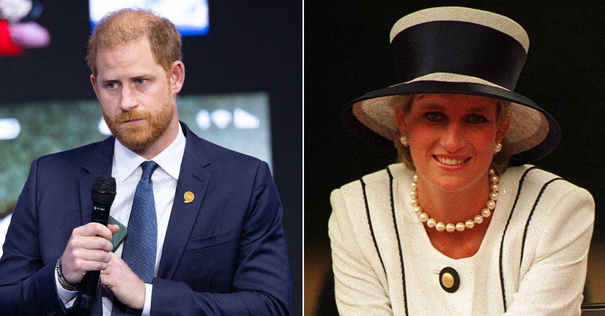 Composite photo of Prince Harry and Princess Diana