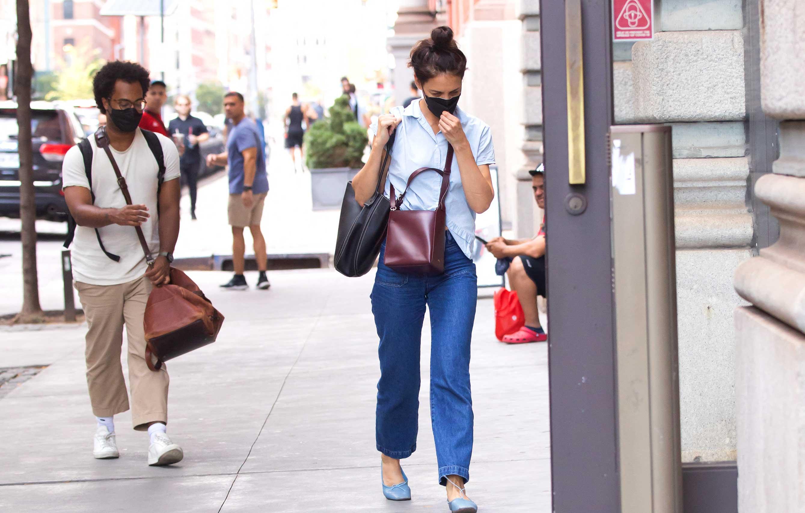 Katie Holmes is spotted out on a stroll in New York City