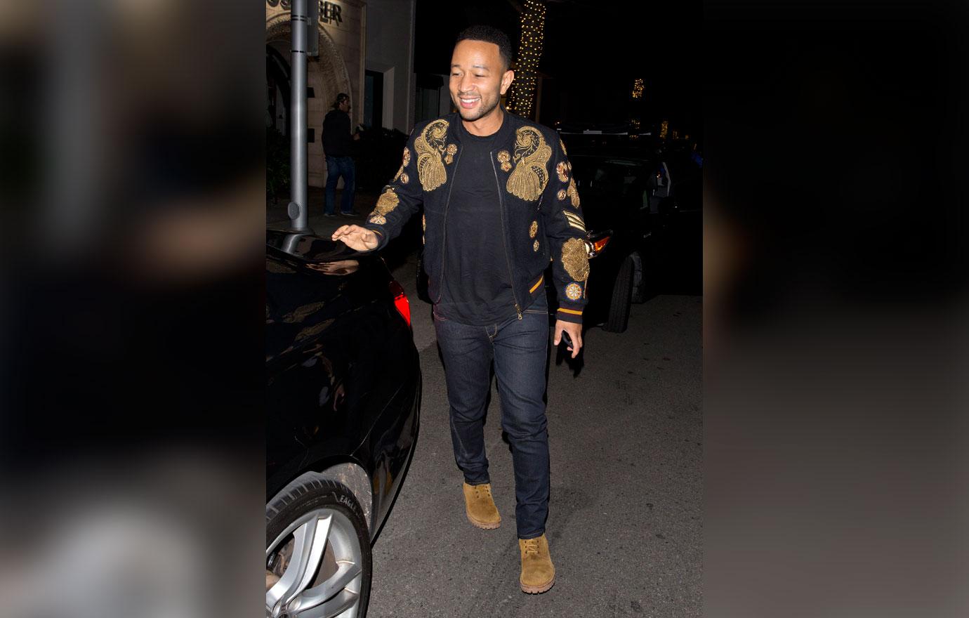 Chrissy Teigen and husband John Legend enjoy a date Night at &#8216;Madeo&#8217; Italian Restaurant in Beverly Hills, CA