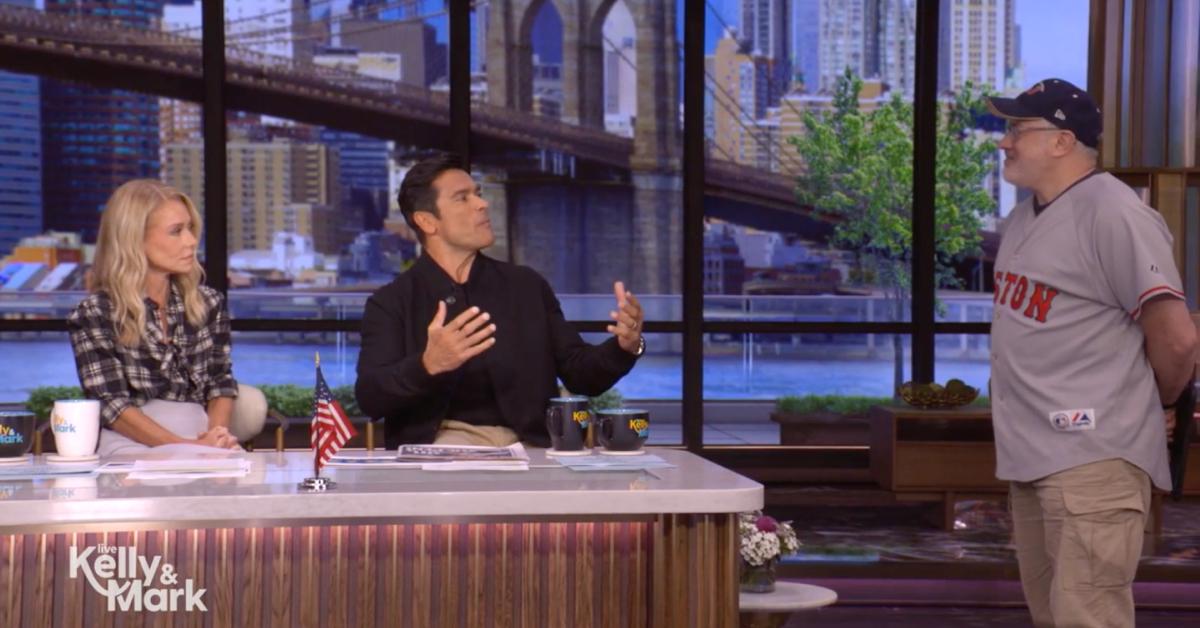 Image of Mark Consuelos called the lighting guy's decision to wear a Red Sox jersey 'dangerous.'