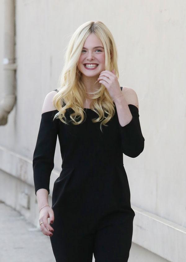 Elle fanning black shirt