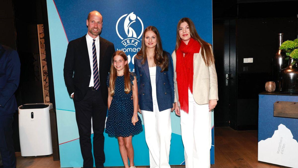 Image of Princess Charlotte joined her father to support England's Lionesses.