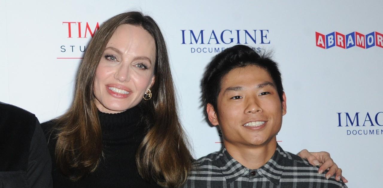 Angelina Jolie Sports Dior Trench & Celine Tote Bag at JFK