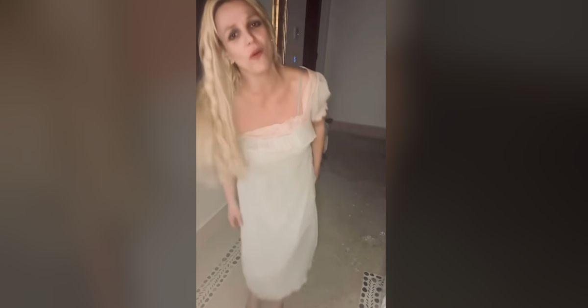 Image of Britney Spears belted out a song from her room.