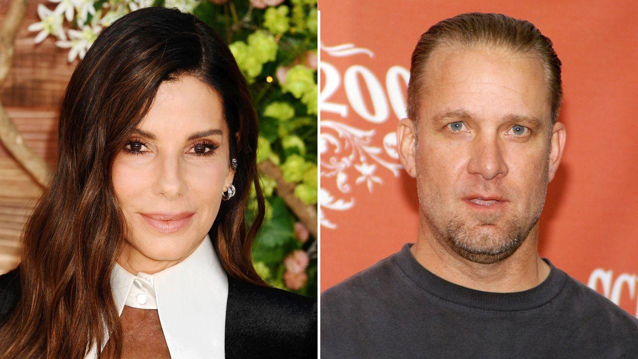 Photo of Sandra Bullock; photo of Jesse James.