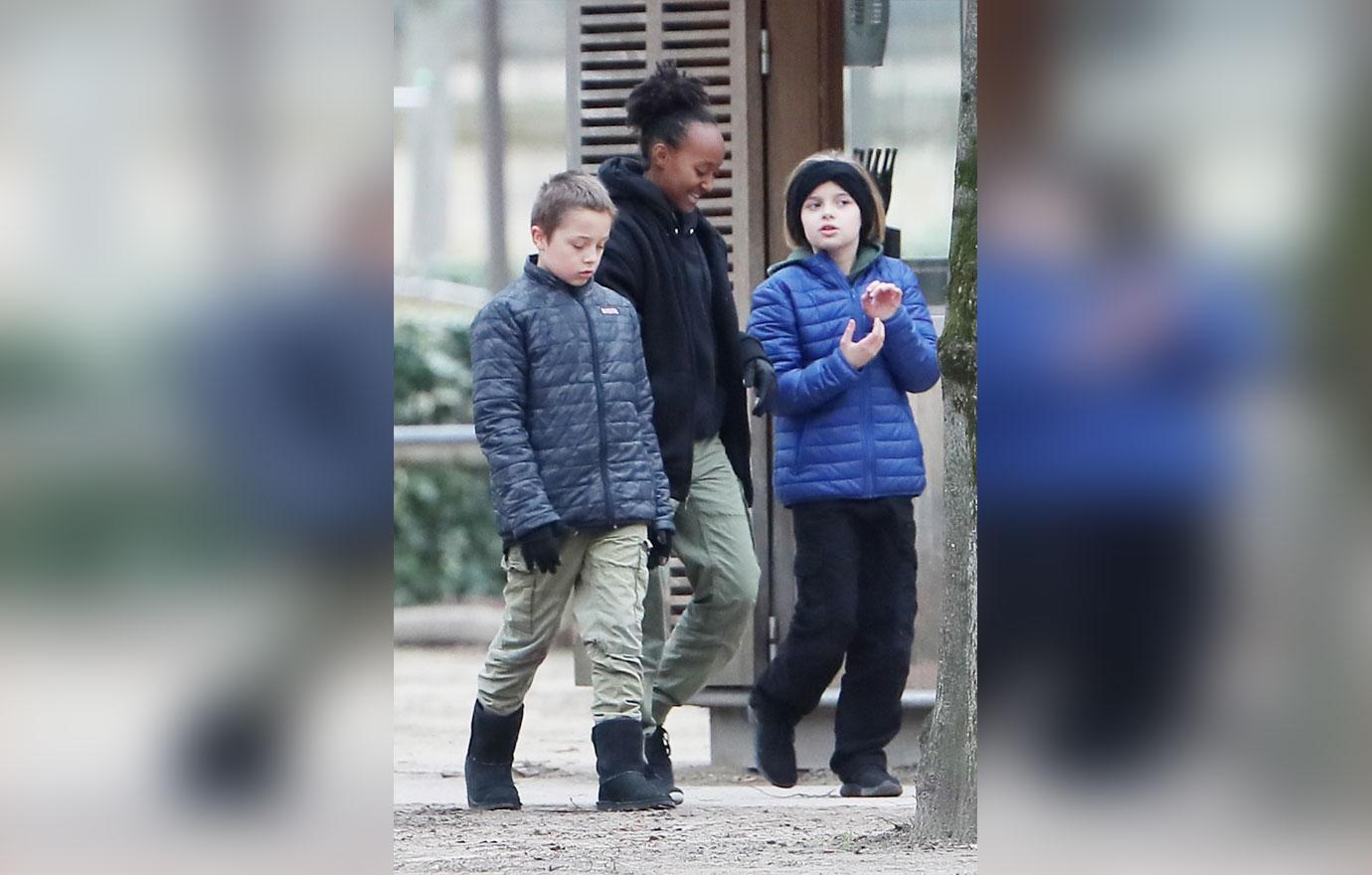 *EXCLUSIVE* The Jolie Pitt kids have a blast at the Tuileries Garden