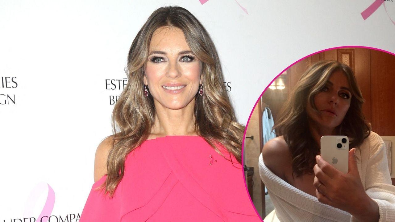 Split of Elizabeth Hurley.